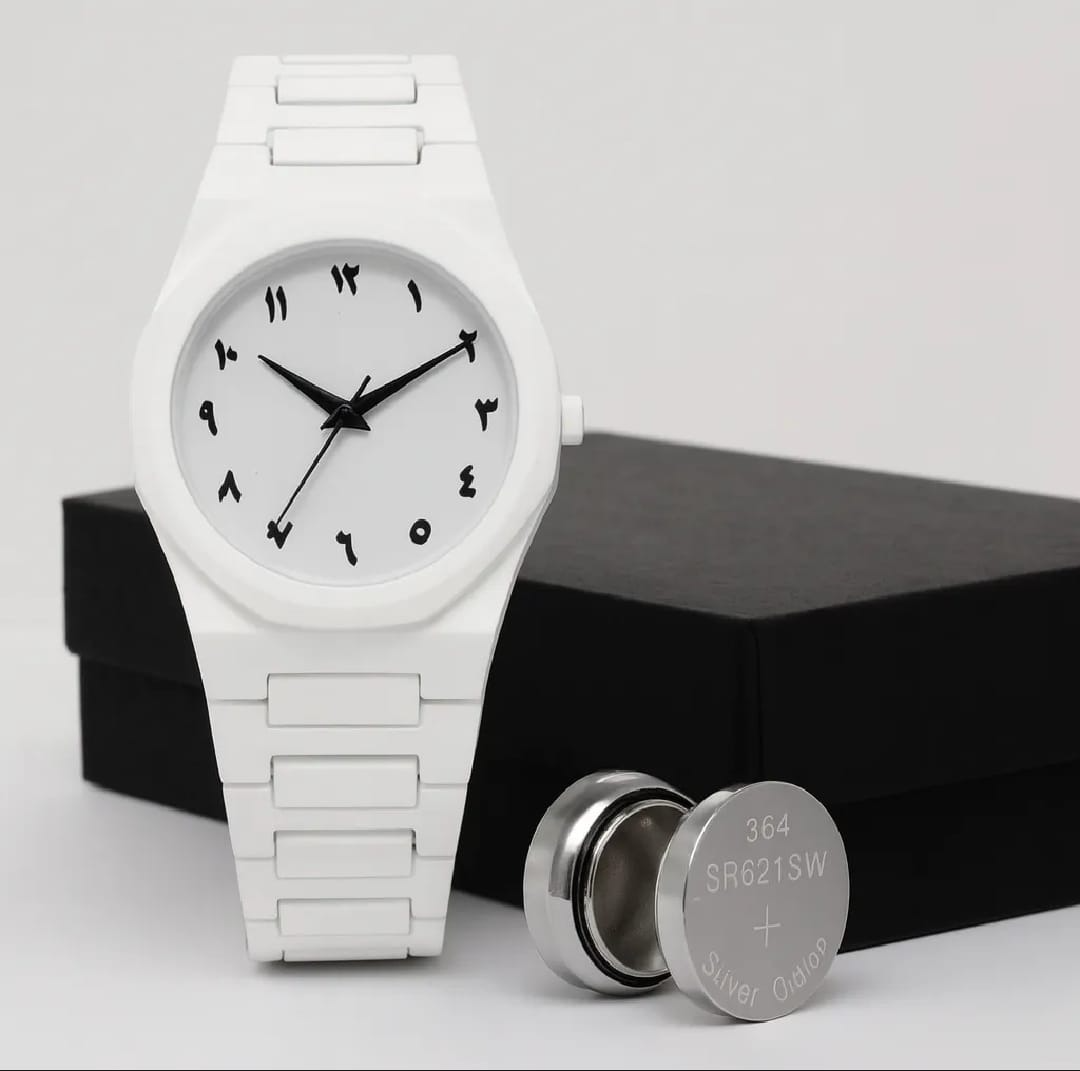 Aura White Wrist Watch β Modern & Elegant